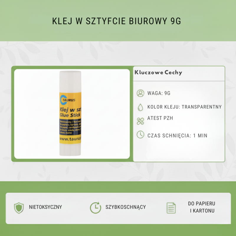 Klej w sztyfcie 9g transparentny biurowy szybkoschnący | Cricco