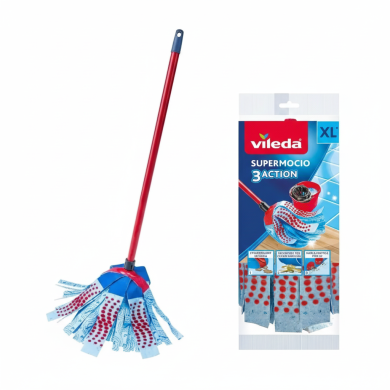 Mop Vileda SuperMocio 3 Action Velour z kijem