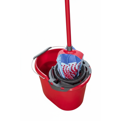 Wiadro SUPERMOCIO Vileda 10L Czerwone z Wyciskaczem