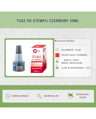 Tusz do stempli 30ml czerwony wodny DONAU | Do pieczątek biurowych
