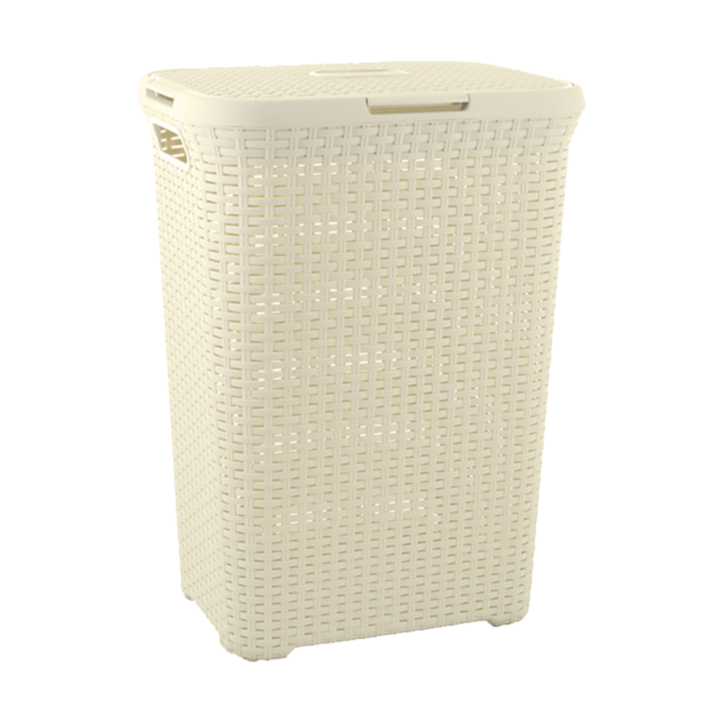 Kosz na bieliznę Curver Natural Style 60L kremowy