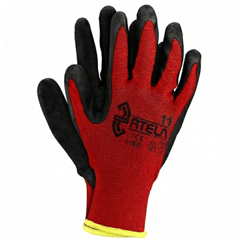 Rękawice RTELA C11 czerwone lateksowe roz. 11