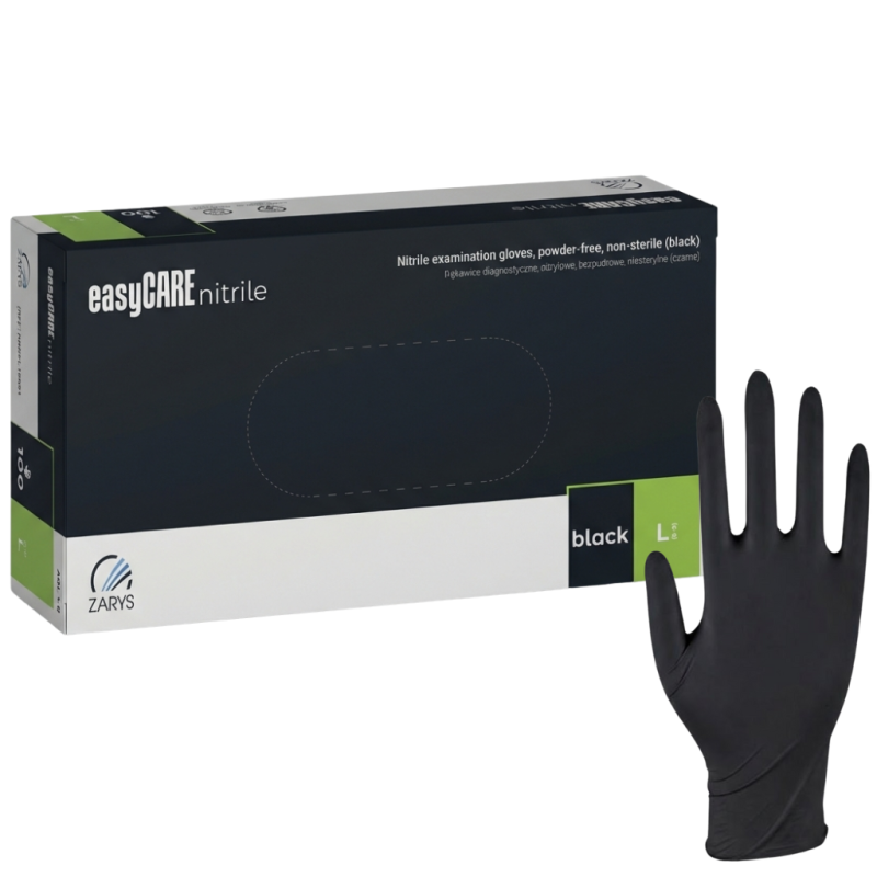 Rękawice nitrylowe czarne L 100szt easyCARE Zarys