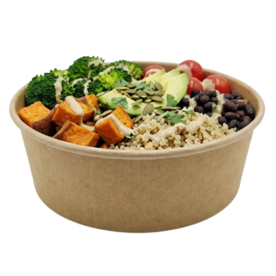 Pojemnik sałatkowy kraft 1130 ml Guillin 50 szt