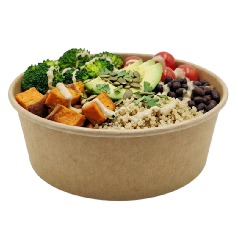 Pojemnik sałatkowy kraft 1300ml Guillin 50 szt