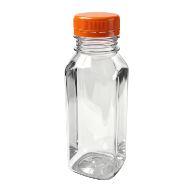 Butelka PET kwadrat 250ml z nakr. pomarańczową