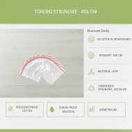 Torebki strunowe 4x6 cm 100 szt. LDPE | Przechowywanie biurowe