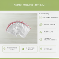 Torebki Strunowe 10x10 cm 100 szt | Woreczki LDPE | Zamknięcie Strunowe