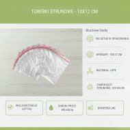 Torebki strunowe LDPE 10x12 cm 100 szt. przezroczyste | Biuro