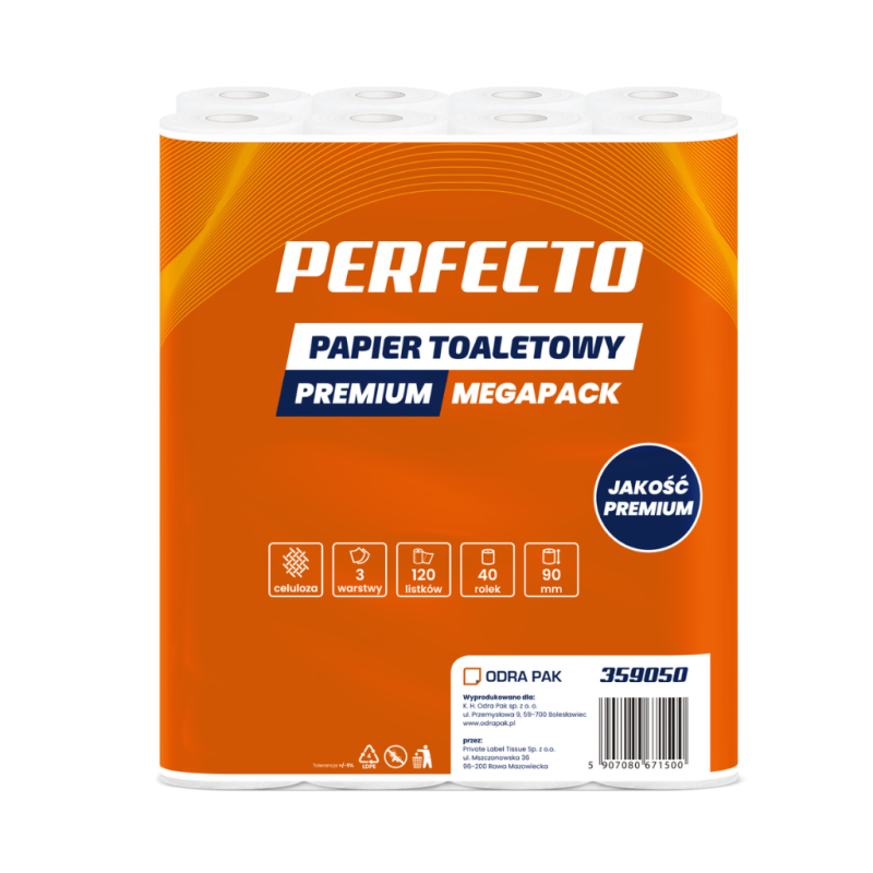 Papier Toaletowy 3W Biały 40 rolek MEGAPACK PERFECTO FSC
