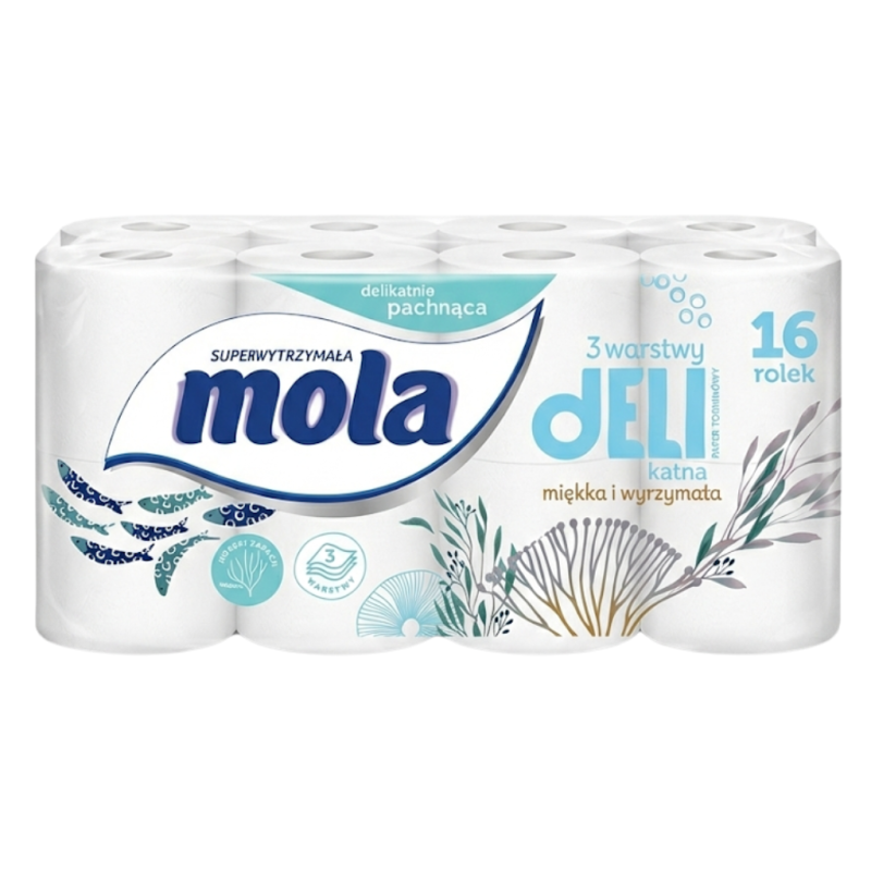 Papier toaletowy MOLA 3W Biały 16szt 80250 - 3 warstwy