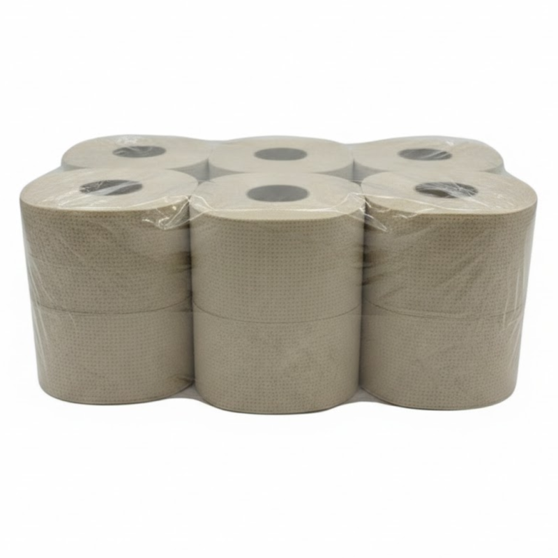 Papier toaletowy Jumbo 1W Szary 100m 12szt Makulatura