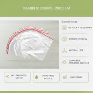 Torebki strunowe 20x30 cm 100 szt. Przezroczyste LDPE | Biurowe