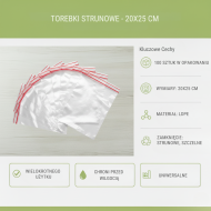 Torebki strunowe 20x25 cm 100 szt. | LDPE, biurowe, transparentne
