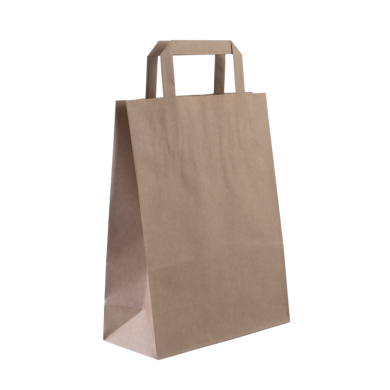 Torba papierowa szara 22/10/28,5cm uchwyt płaski