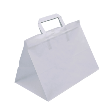 Torba papierowa biała 32/22/25cm uchwyt płaski 250szt
