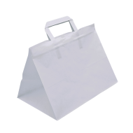 Torba papierowa biała 32/22/25cm uchwyt płaski 250szt