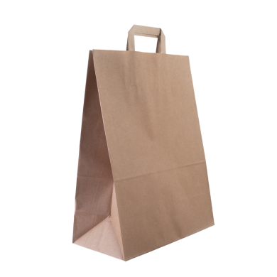 Torba papierowa szara 32x16x42 cm uchwyt płaski