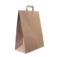 Torba papierowa szara 32x16x42 cm uchwyt płaski