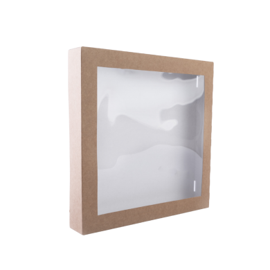 Pudełko sushi kraft 32x32x5cm z okienkiem 50szt