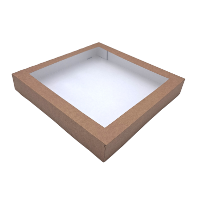 Pudełko sushi kraft 32x32x5cm z okienkiem 50szt