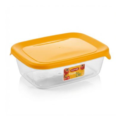 Pojemnik FRESH&GO 0,5l prostokątny żółty/niebieski