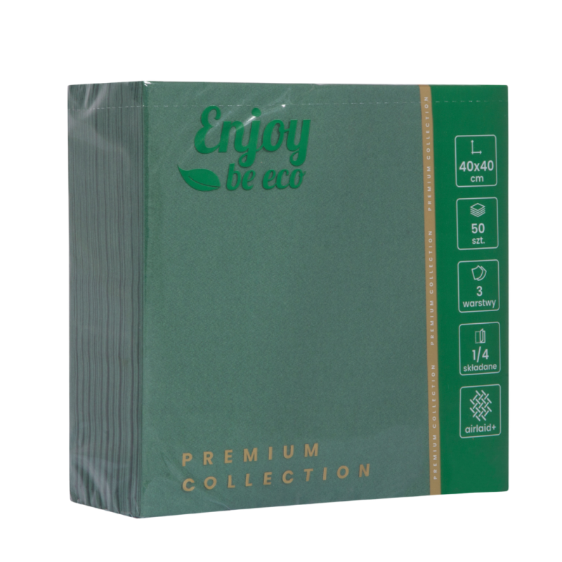 Serwetka zielona Enjoy 40x40cm fizelina 50szt