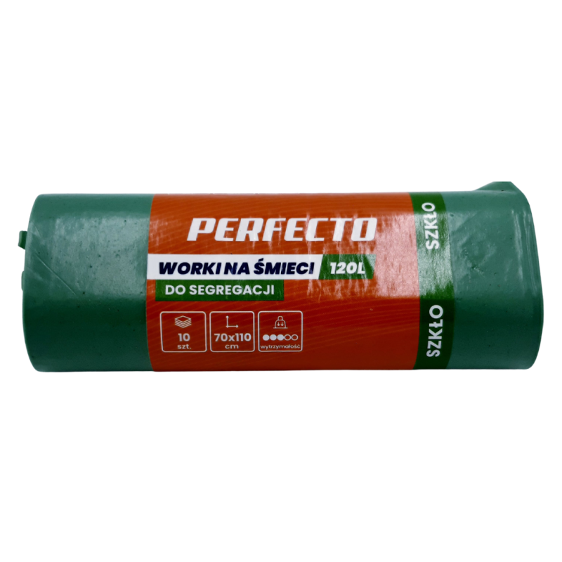 Worki na śmieci 120L zielone PERFECTO 10 szt.