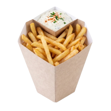 Kubełki Frytka + Dip Duża 100szt Kraft