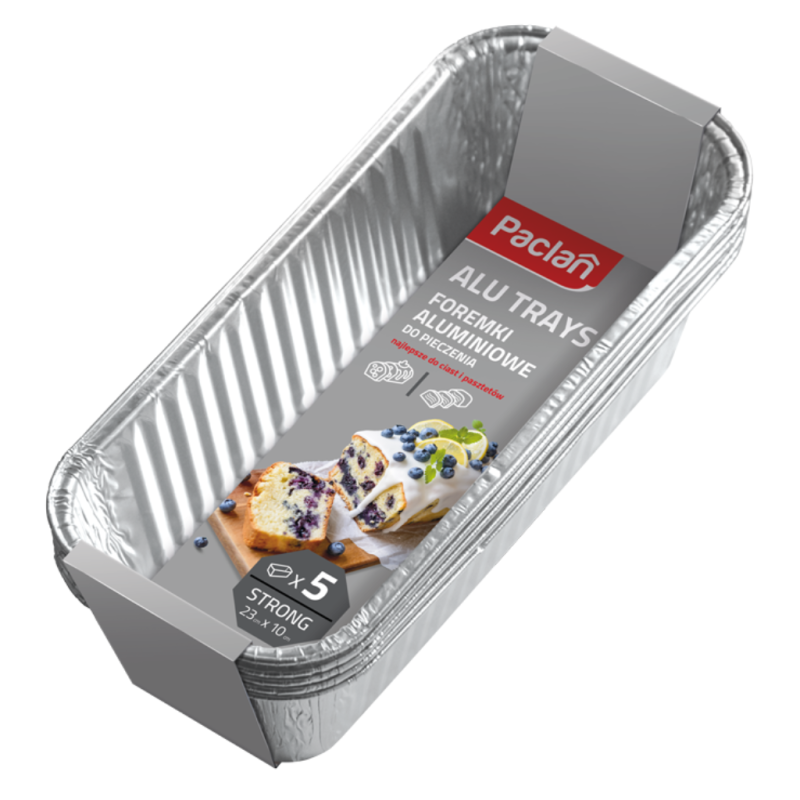 Foremki aluminiowe keks 23x10cm 5szt PACLAN