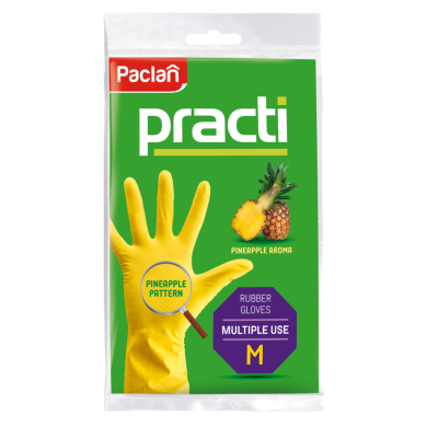 Rękawice gumowe M Paclan cytrynowe do sprzątania