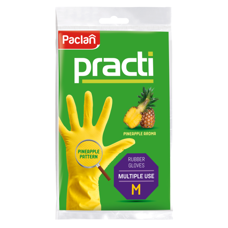 Rękawice gumowe M Paclan cytrynowe do sprzątania