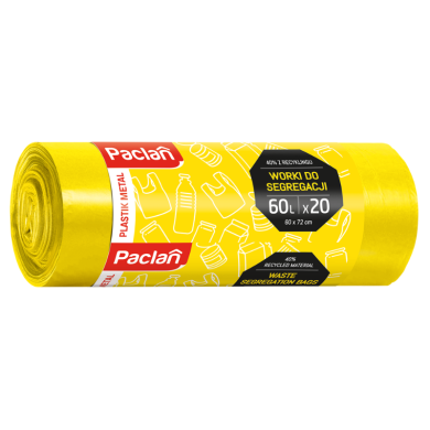 Worki żółte 60l 20szt Paclan do segregacji