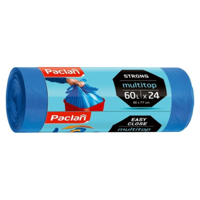 Worki na śmieci 60L Multitop Paclan 24szt z uszami