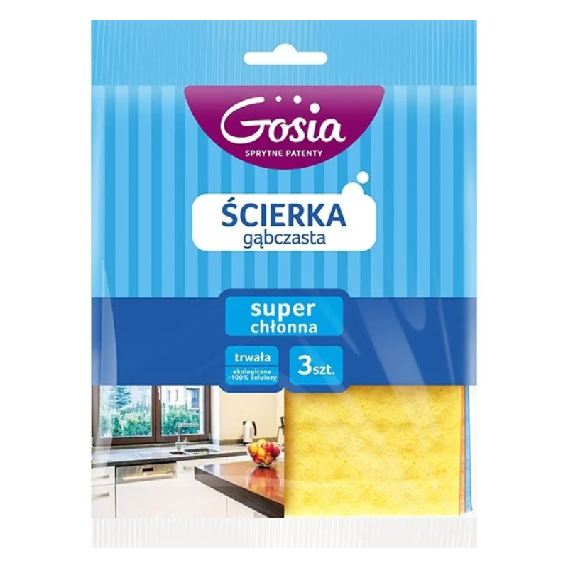 Ścierka gąbczasta Gosia a'3 3szt 15x18cm chłonna