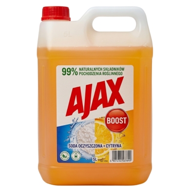 Płyn AJAX Boost Soda Cytryna 5L 93% Biodegradowalny