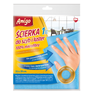 Ścierka mikrofibra AMIGO do szyb luster 32x29cm