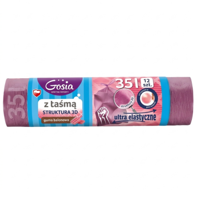 Worki na śmieci 35L taśma 3D róż Gosia Politan 12szt
