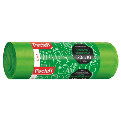Worki zielone 120l 10szt segregacja szkła PACLAN