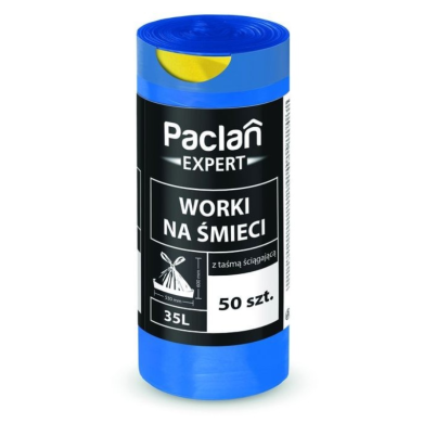Worki na śmieci 35L niebieskie 150szt Expert Paclan
