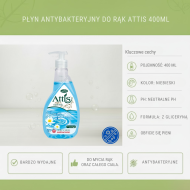 Mydło w płynie Attis 400ml z pompką – antybakteryjne, nawilżające