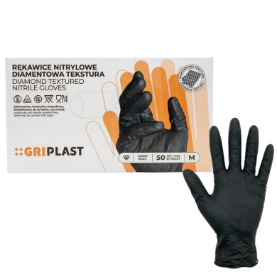 Rękawice nitrylowe GripLast M czarne 50szt