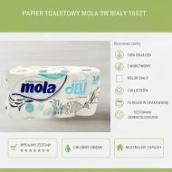 Papier toaletowy MOLA 3W Biały 16szt 80250 - 3 warstwy