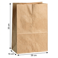 Torba klockowa szara HERSTA 26/16/35cm 250szt | Packing1