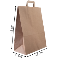 Torba papierowa szara 32x16x42 cm uchwyt płaski