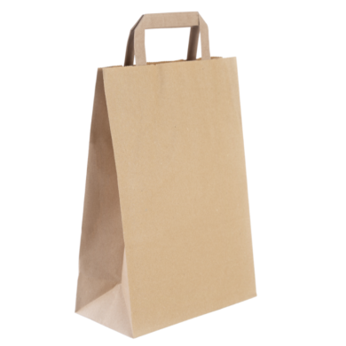 Torba papierowa szara 22x11x31cm uchwyt płaski