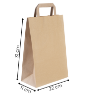 Torba papierowa szara 22x11x31cm uchwyt płaski
