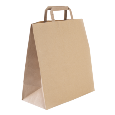 Torba papierowa szara 32x16x34cm uchwyt płaski