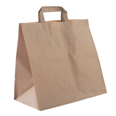 Torba papierowa szara 26/17/33 cm uchwyt płaski
