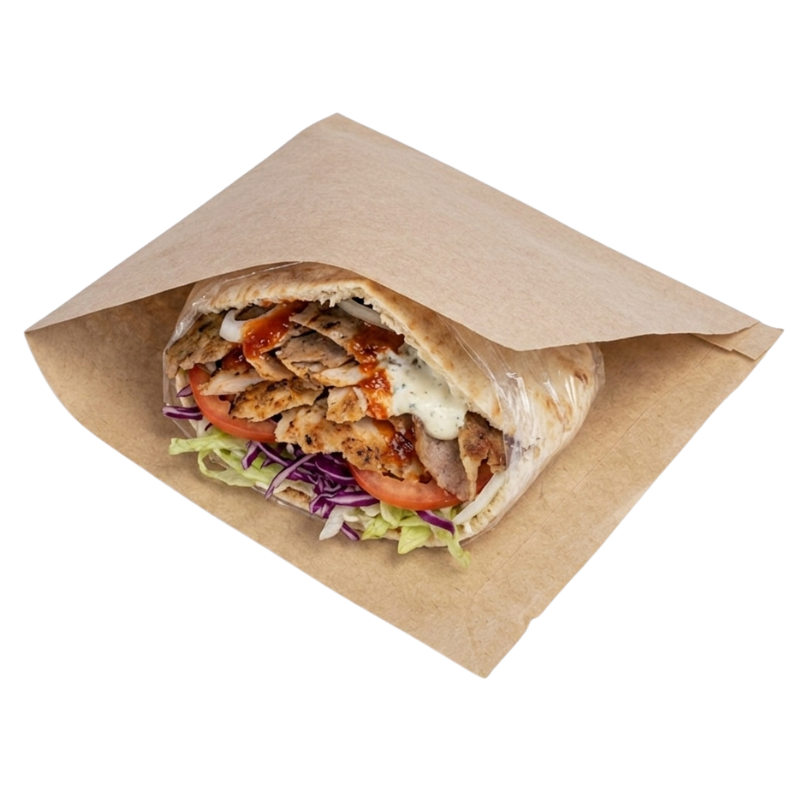 Torebka kebab HERSTA brąz 16/17cm 1000szt | Packing1
